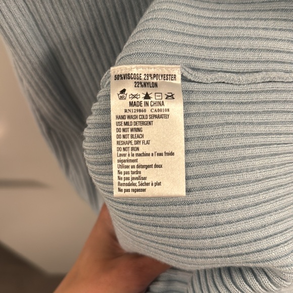 Light Blue Ribbed Knit Maxi Dress - Picture 5 of 5